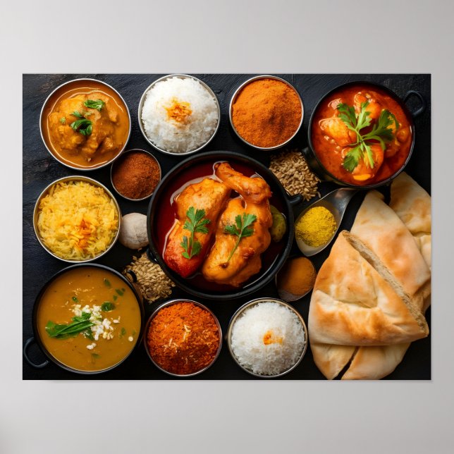 Assorted Indian Dishes: Chicken Tikka Masala Poster (Front)
