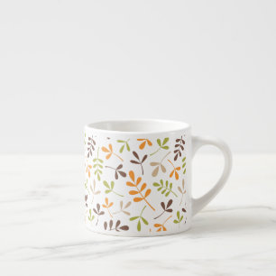 Assorted Leaves Pattern Retro Colours Espresso Cup