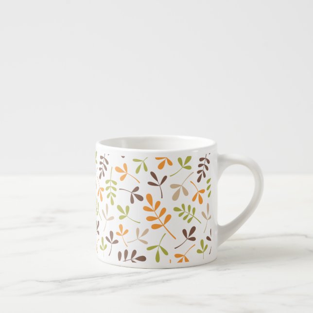 Assorted Leaves Pattern Retro Colours Espresso Cup (Right)