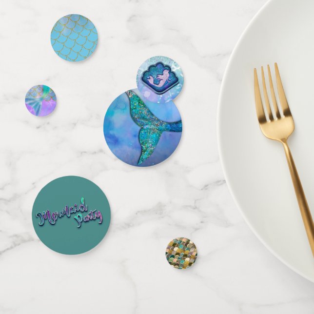 Assorted Mermaid Glitter Sparkle Birthday Party Confetti (Group)