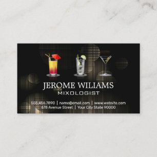 Assorted Mixed Drinks Lights Backdrop Business Card