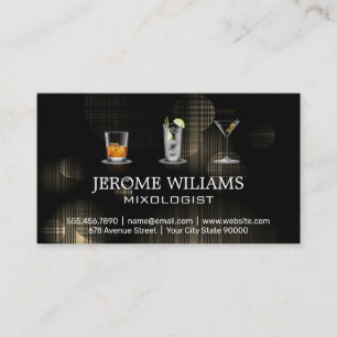 Assorted Mixed Drinks Lights Backdrop Business Card