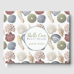 Assorted Multi-Coloured Sea Shells Beach Rental Guest Book