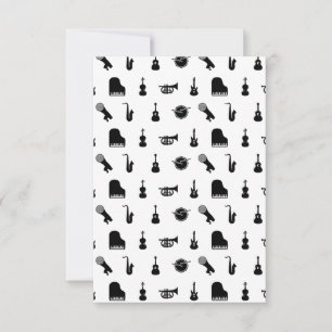 Assorted Musical Instruments CUSTOM BG COLOR Thank You Card