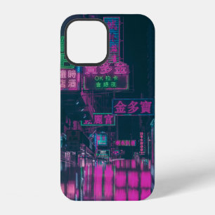 ASSORTED NEON LIGHT SIGNAGE ON STREET DURING NIGHT iPhone 12 CASE