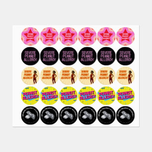 Assorted peanut allergy clothing labels