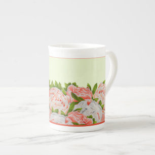 Assorted Peonies on a Bone China Mug