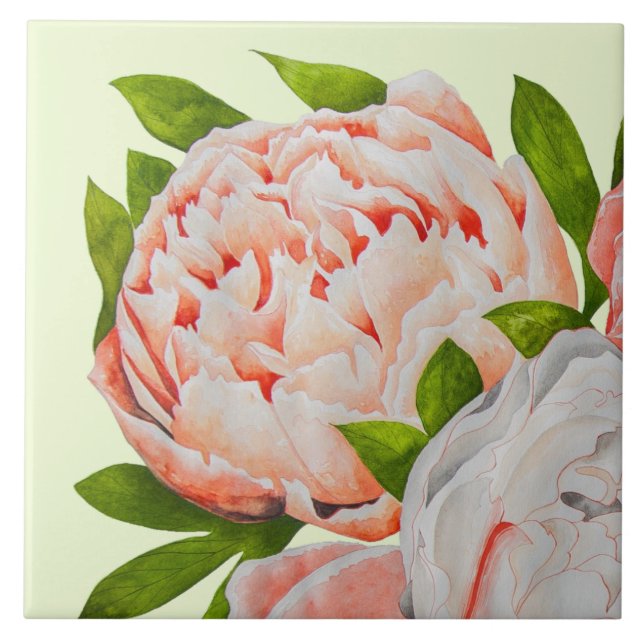 Assorted Peonies on a Ceramic Tile (A) (Front)