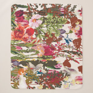 Assorted Plant Vintage Ensemble Sherpa Blanket