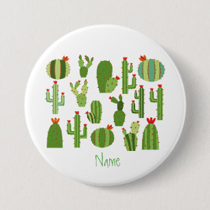 Assorted Red-flowered Cactus Plants Thunder_Cove 7.5 Cm Round Badge
