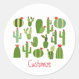 Assorted Red-flowered Cactus Plants Thunder_Cove Classic Round Sticker