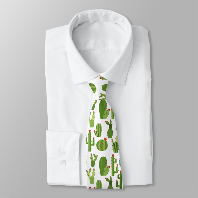 Assorted Red-flowered Cactus Plants Thunder_Cove Tie (Tied)