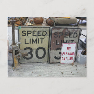 Assorted Road Signs Postcard
