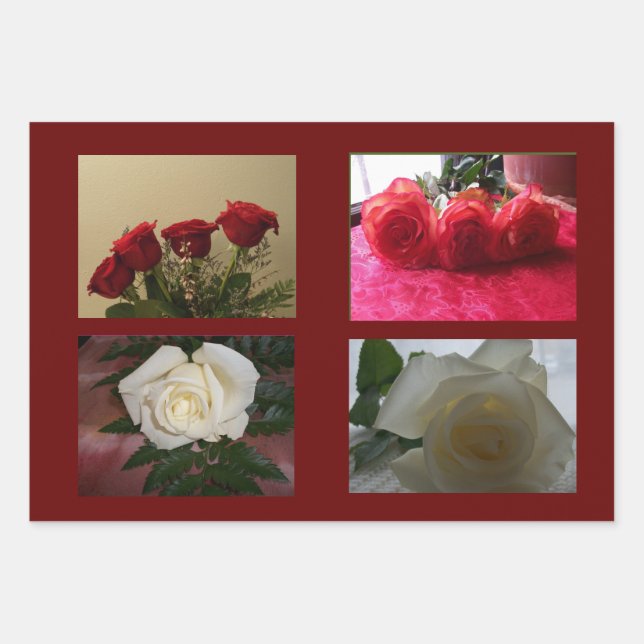 Assorted Rose Images Wrapping Paper Sheets (Front 2)