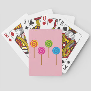 Assorted Spiral Colorful Lollipops Playing Cards