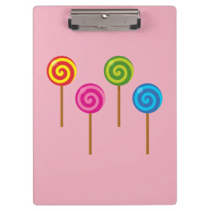 Assorted Spiral Colourful Lollipops Clipboard
