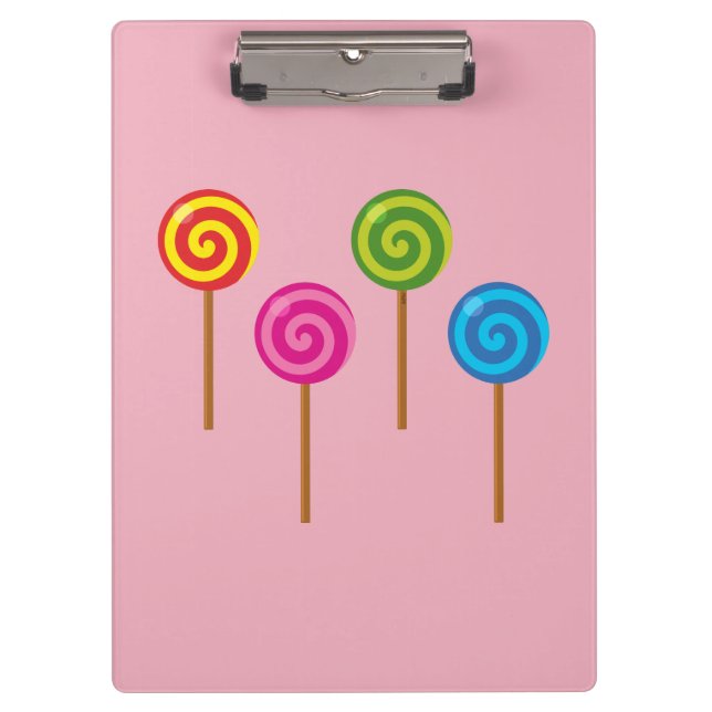 Assorted Spiral Colourful Lollipops Clipboard (Front)