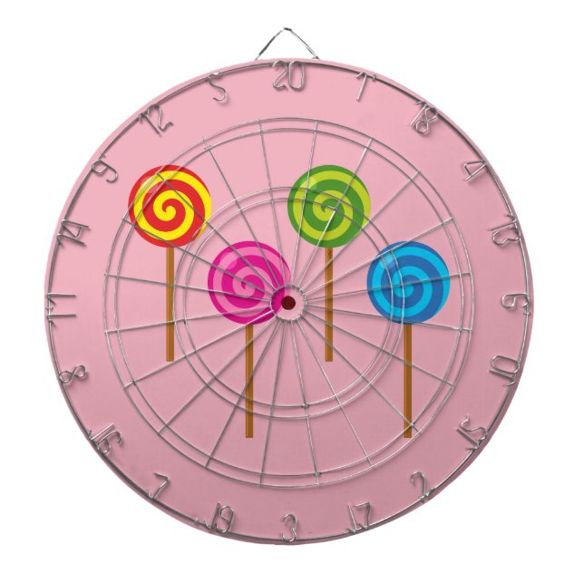 Assorted Spiral Colourful Lollipops Dartboard (Front)