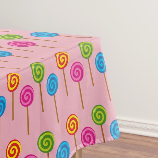Assorted Spiral Colourful Lollipops Tablecloth (In Situ)