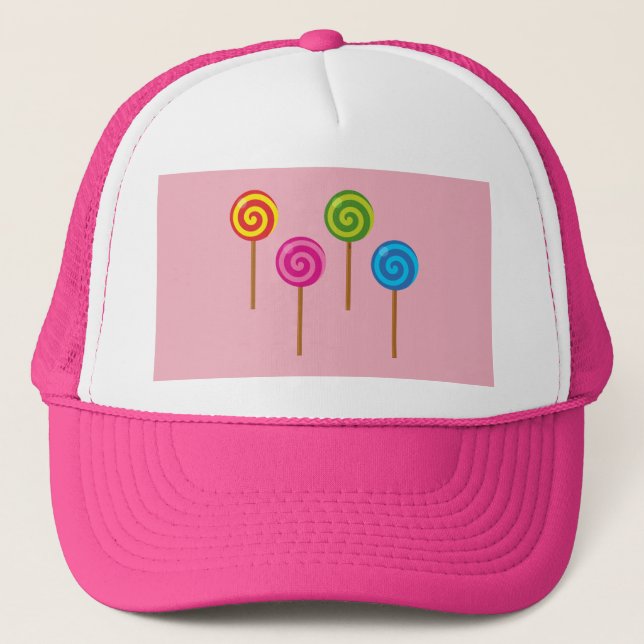 Assorted Spiral Colourful Lollipops Trucker Hat (Front)