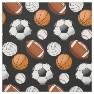 Assorted Sports Black Fabric