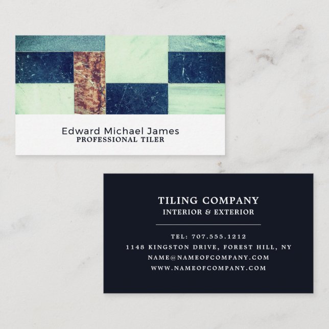 Assorted Tiles, Floorer, Tile Installer Business Card (Front/Back)