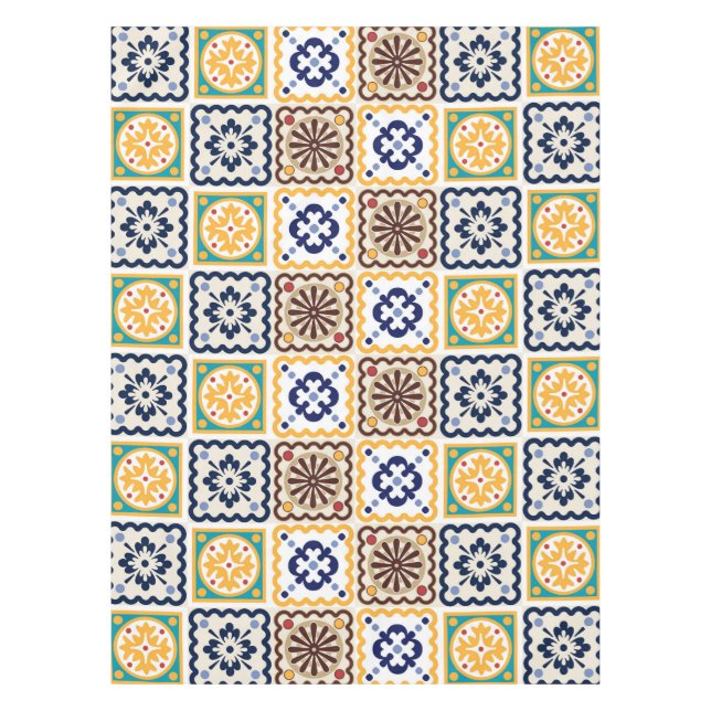 Assorted tiles pattern tablecloth (Front)
