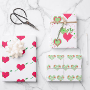 Assorted Valentine Hearts Wrapping Paper Sheet