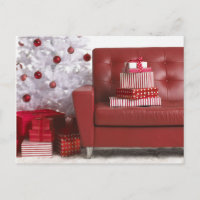 Assorted wrapped presents and Christmas tree