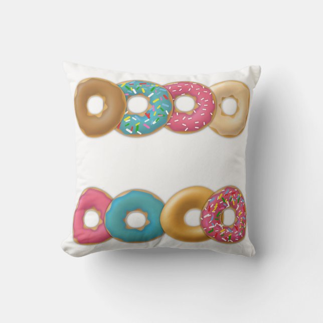 Assorted Yummy Sprinkled Doughnuts Cushion (Front)
