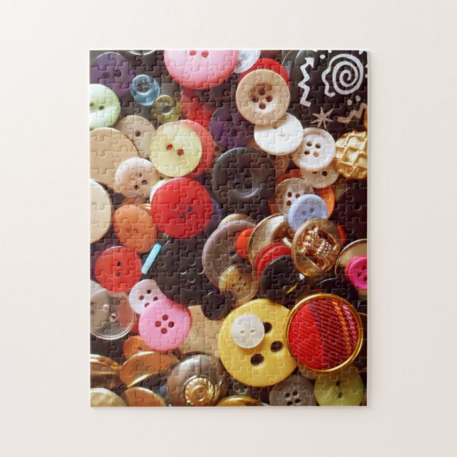 Assortment of Buttons Fun Haberdashery Jigsaw Puzzle (Vertical)