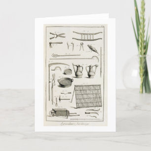 Assortment of gardening tools, from the 'Encyclope Card