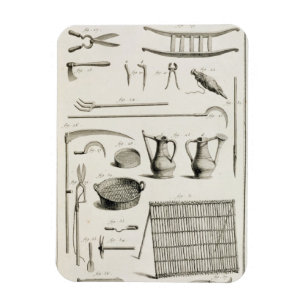Assortment of gardening tools, from the 'Encyclope Magnet