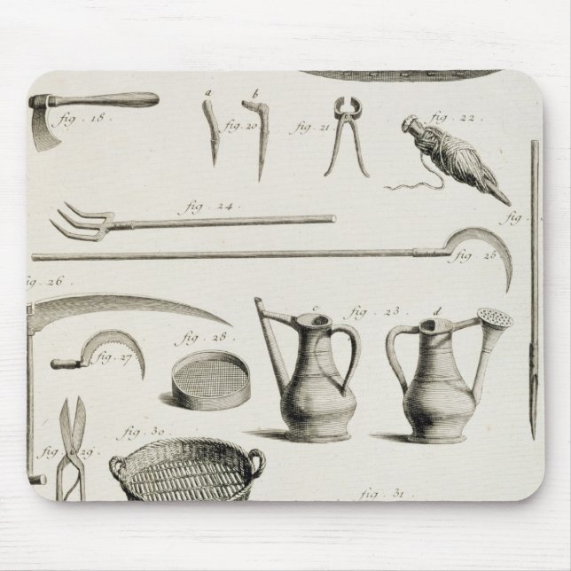 Assortment of gardening tools, from the 'Encyclope Mouse Pad (Front)