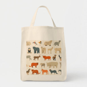 Assortment of imaginary animals tote bag