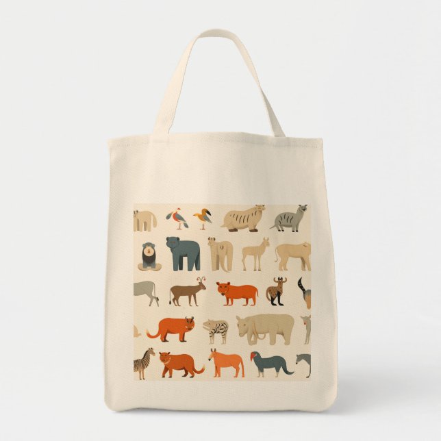 Assortment of imaginary animals tote bag (Front)