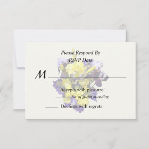 Assortment of Irises Yellow and Purple RSVP Card