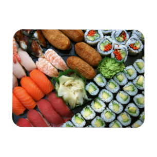 Assortment of Japanese sushi favourites Magnet