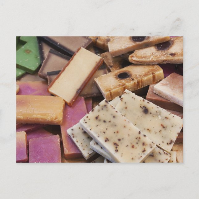 Assortment of organic handmade soaps postcard (Front)