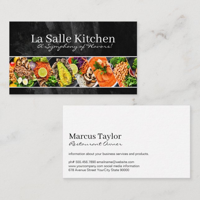 Assortment of Plated Cuisines | Restaurant Business Card (Front/Back)