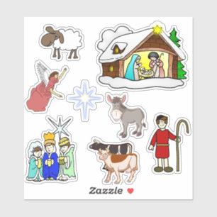 Assortment of Religious Christmas Stickers