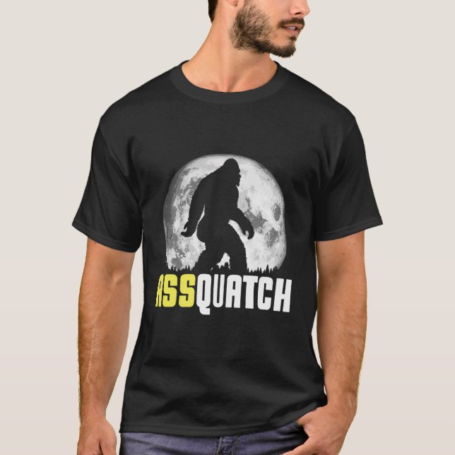 Assquatch Big Butt Bigfoot Night T-Shirt (Front)