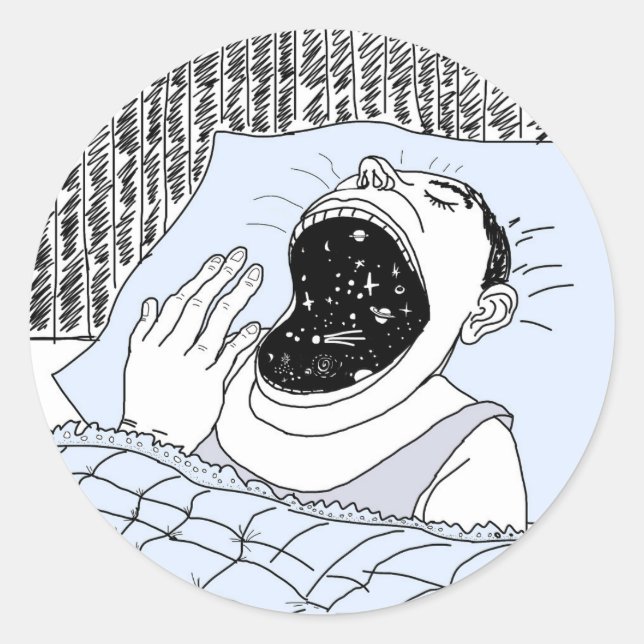 Asstronomy man and the cosmos classic round sticker (Front)