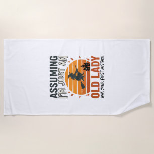 Assuming I'm Just an Old Lady Witch Halloween Desi Beach Towel