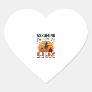 Assuming I'm Just an Old Lady Witch Halloween Desi Heart Sticker