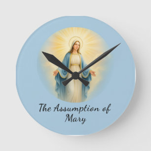 Assumption of Mary Catholic Saint Round Clock