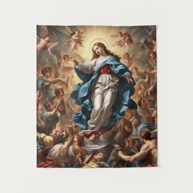 Assumption Of Mary Christian Religion Tapestry (Front)