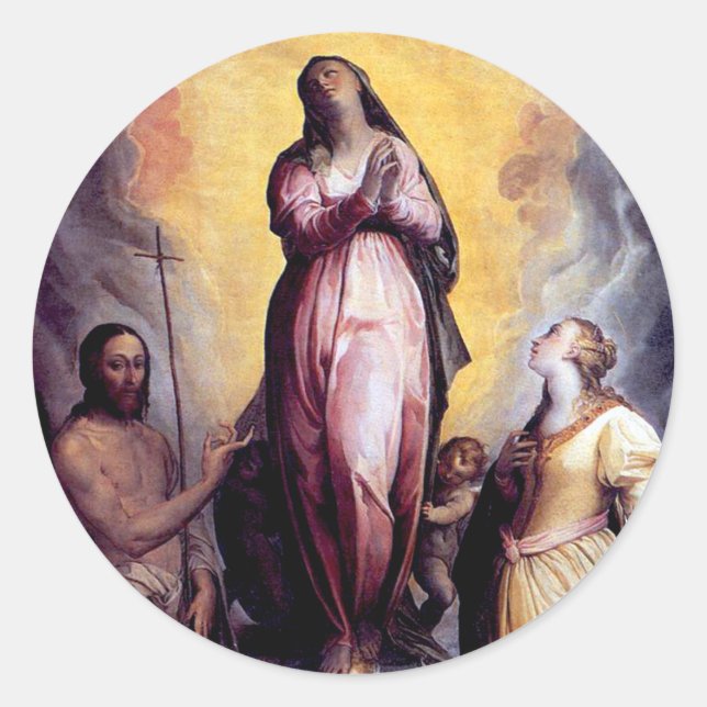 Assumption the Virgin Mary Classic Round Sticker (Front)