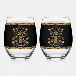 Assyria Drinkware Set Stemless Wine Glass