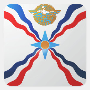 Assyria square glossy flag sticker